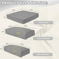 thumbnail image 4 of Outdoor Cushion Replacements Inserts and Covers for Patio Furniture Sets, Water-Resistant Cushion Replacement Set of 14pcs, Non-Slip, Gray, 4 of 7