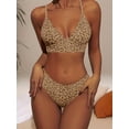 thumbnail image 2 of 2 SETS Leopard Print Spaghetti Strap Lingerie Set - Includes Bra & Cheeky Panty In Brown And Nude. Women's Intimate Apparel, 2 of 10