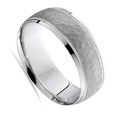 thumbnail image 4 of Pompeii Hammered 10k White Gold 8mm Wedding Mens Band (,), 4 of 5