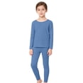 thumbnail image 2 of LIJCC Children's Two Piece Solid Color Thermal Underwear and Thermal Pants Set Kids Base Layer Winter Warm, 2 of 9