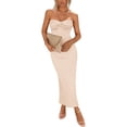 thumbnail image 1 of Vestido PRETTYGARDEN Strapless con Nudo Frontal Ajustado Maxi Beige M, 1 of 8