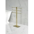 thumbnail image 2 of Kingston Brass CCS6027 Edenscape Freestanding Stainless Steel T-Shape Towel Holder, Brushed Brass, 2 of 3