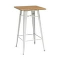 thumbnail image 1 of OFM 161-BT24-WHT-NT 24 in. 161 Collection Industrial Modern Square Bar Table with Footring, Wooden Tabletop with Galvanized Steel Frame - White & Natural, 1 of 1