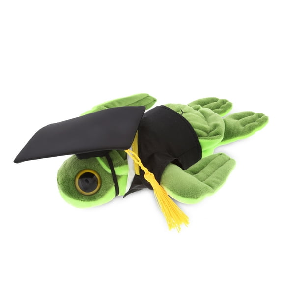 DolliBu Big Eye Sea Turtle Graduation Plush Toy - Graduation Stuffed Animal Dress Up with Gown & Cap with Tassel Outfit - Congratulatory Graduation Gift with Personalization - 6" Inch
