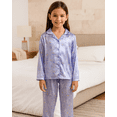 thumbnail image 3 of dELiA*s Girls Pajamas - 2 Piece Collared Button Down Long Sleeve Satin Pajamas and Pants Set (7-12), 3 of 7