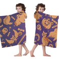 thumbnail image 4 of Halloween Spooky Icons Pattern Hooded Bath Towel，50"x30" for Ages 3 To 12 Kids, Quick Dry Lightweight Soft Microfiber Hood Beach Towel Cover Up for Kids, 4 of 7