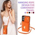 thumbnail image 5 of Nalacover Case for Samsung Galaxy S23, Crossbody Wallet Case with Card Slots Holder, PU Leather Lanyard Shoulder Strap Purse Cover with Kickstand Shockproof Case for Samsung Galaxy S23, Orange, 5 of 10
