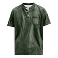 thumbnail image 6 of Xdegoge Mens Vintage Washed Henley T Shirt Short Sleeve Casual Athletic Fit Button Down Placket Tee With Chest Pocket Summer Outdoor Everyday Basic Workout Tops Shirts, 6 of 6