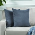 thumbnail image 1 of 3S Brother's Solid Cushion Cover Super Soft & Cozy Home Décor Throw Pillow Case for Chair Couch Bedroom & Livingroom Décor Pillowcase with Invisible Zipper Set of 2 Pieces - Sky Blue 22"x22" Each, 1 of 8