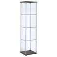 thumbnail image 6 of Bellatrix 4-shelf Clear Glass Curio Cabinet Cappuccino, 6 of 13