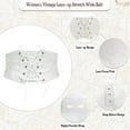 thumbnail image 6 of JASGOOD Women Elastic Wide Belt Lace-up Tied Waspie White Corset Belts for Dress, 6 of 10