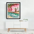 thumbnail image 3 of Vacay Villa - Bali Indonesia Painting Tropical Pool Palm Tree Architecture Pastel Minimalist Travel Poster Black Framed Wall Art Print 11 x 14 inches, 3 of 4