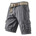thumbnail image 3 of Mens Shorts Athletic Men's Cool Retro Shorts with Pockets Summer Outdoor Work Shorts with Large Pockets Mens Work Pants Grey 36, 3 of 3