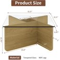 thumbnail image 2 of AENKYO Modern 31.5" Square Glass Coffee Table with Tempered Glass Top and Wooden X-Frame Base, Natural Color, 2 of 9