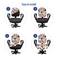 thumbnail image 4 of Abstract Office Chair Slipcover, Modern Organic Garden Art with Quirky Leaves Branches and Flowers, Stretch Decorative Fabric Cover, Standard Size, Burnt Orange and Multicolor, by Ambesonne, 4 of 5
