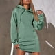 thumbnail image 1 of Vestidos de mujer Wancir Otoño Invierno 2024 Casual Manga Larga Cordón Plisado Sudadera con Capucha Suéter Túnica Mini Vestido, 1 of 7