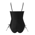 thumbnail image 5 of Rigardu Hot Sale!! Strapless Swimsuits for Women One Piece Tummy Control Ruched Bandeau Bathing Suit Padded Push Up Tube Top Swimwear Women's Bodysuit Swim Drawstring Side Bandeau Swimsuit Black L, 5 of 5