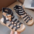 thumbnail image 2 of Tosmy Girls Sandals Children Shoes High Top Flat Sandals Roman Sandals Big Children Summer Sandals For 4.5-5 Years, 2 of 5