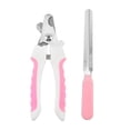 thumbnail image 2 of Tijeras de uñas para mascotas, de acero inoxidable, herramienta de pedicura, belleza y cuidado personal, cortaúñas para perros con lima de uñas para perros, gatos y mascotas, color rosa, 2 of 11