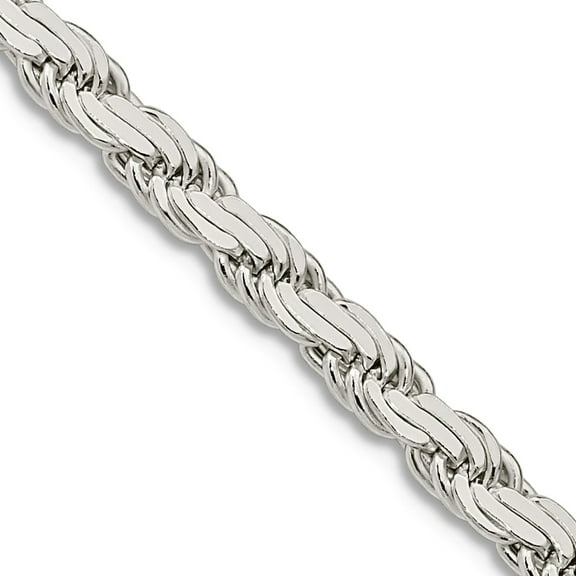 925 Sterling Silver 3.65mm Flat Rope Chain Necklace 22 Inch Chain Necklace for Women and Men