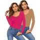 thumbnail image 1 of Set 2 Blusas Mujer Manga Larga Interior Térmico Invierno Dama, 1 of 5