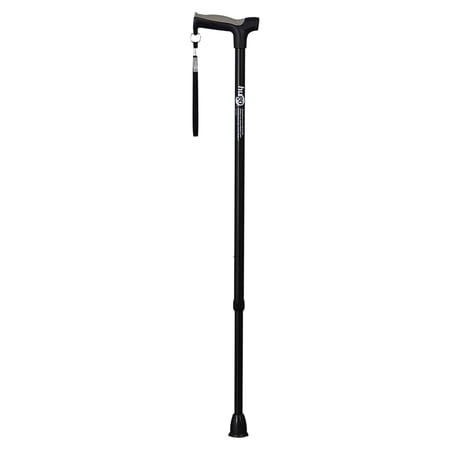 Hugo Adjustable Derby Handle Cane with Reflective Strap, Ebony