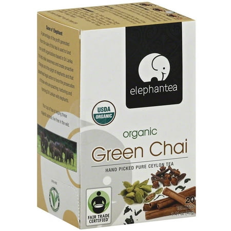 ELEPHANTEA Chai Thé vert bio, 1,41 oz, (pack de 6)