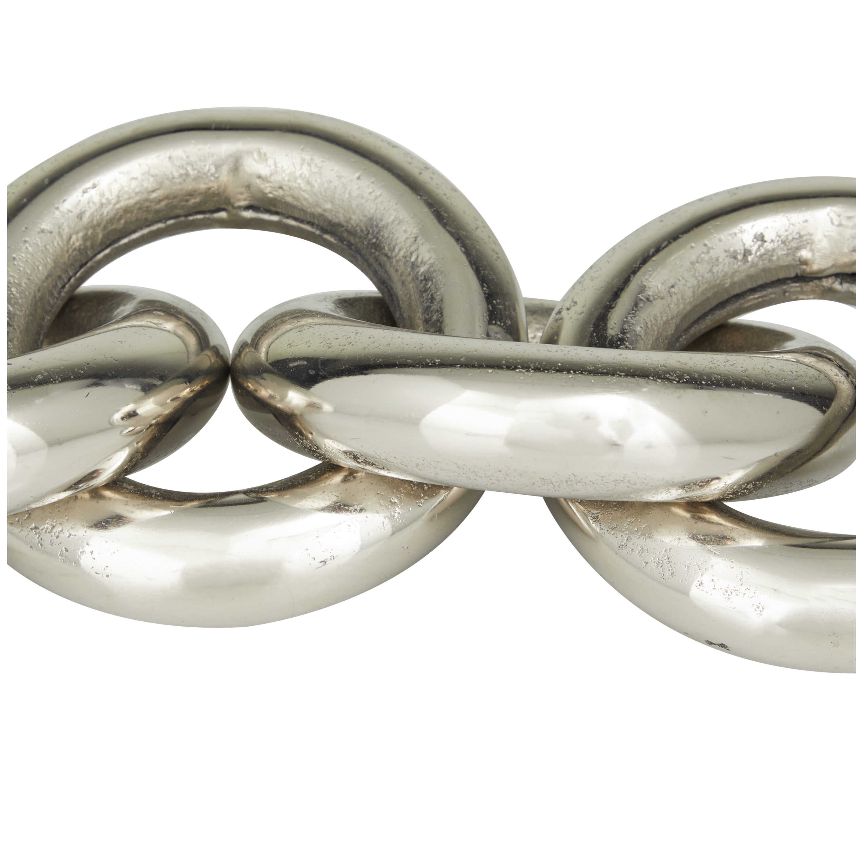 16" x 3" Silver Aluminum Chain Sculpture, by DecMode