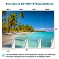 thumbnail image 3 of Peel and Stick Wallpaper Waterproof Tropical paradise idyllic caribbean beach palm trees Punta Cana Saona Wall Mural Decor Self Adhesive and Removable 69in x 98in, 3 of 8