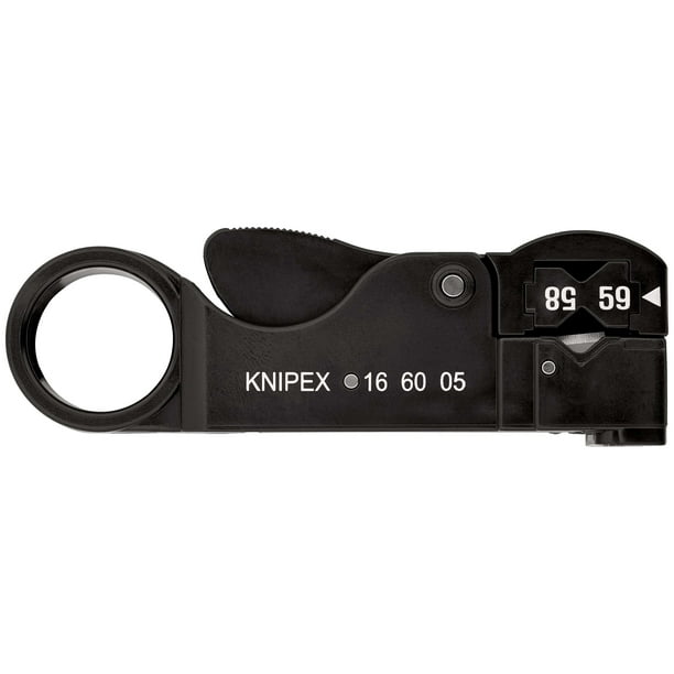 KNIPEX 16 60 05 SB Herramienta pelacables para cables coaxiales 105 mm