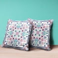 thumbnail image 3 of Paisley Leaf Geo Throw Pillow with Removable Cover in White Pink Light Blue 20x20, 3 of 5