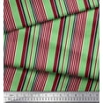 thumbnail image 2 of Soimoi Green Modal Satin Fabric Vertical Stripe Printed Fabric 1 Yard 42 Inch Wide, 2 of 3