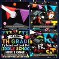 thumbnail image 3 of Colorful Pennants Middle School Banner Graduation Cap Next Stop Display School Supplies School Bus Graduation Backdrop for Middle School Graduation Back to School Party School Transition Event, 3 of 8