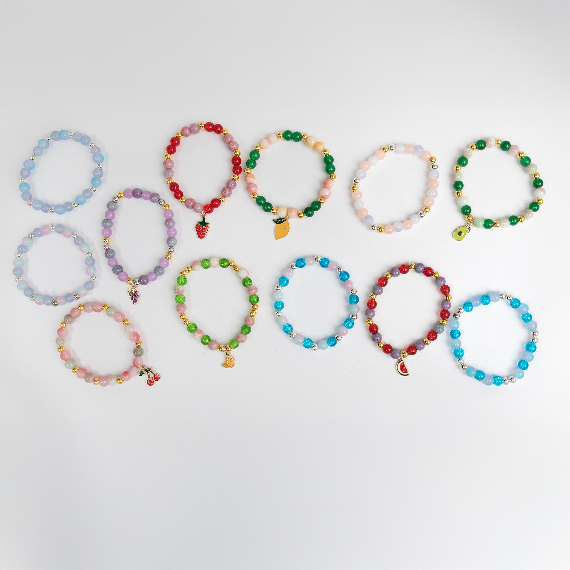 Cousin DIY Charm Bracelet Making Kit with Marble Beads and Fruit Charms, 493-Piece Jewelry Making Kit