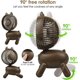 thumbnail image 5 of 8 Inch Portable Rechargeable Mini Desk Fan with Rotating Head 13 Hours Usage,Cute Dog-Shape 3 Speeds Small Desk Fan for Home/Desktop/Office (Brown), 5 of 5