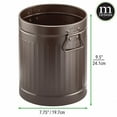 thumbnail image 4 of mDesign Steel 2 Gallon Trash Can Wastebasket, Garbage Bin with Handles - Bronze, 4 of 5