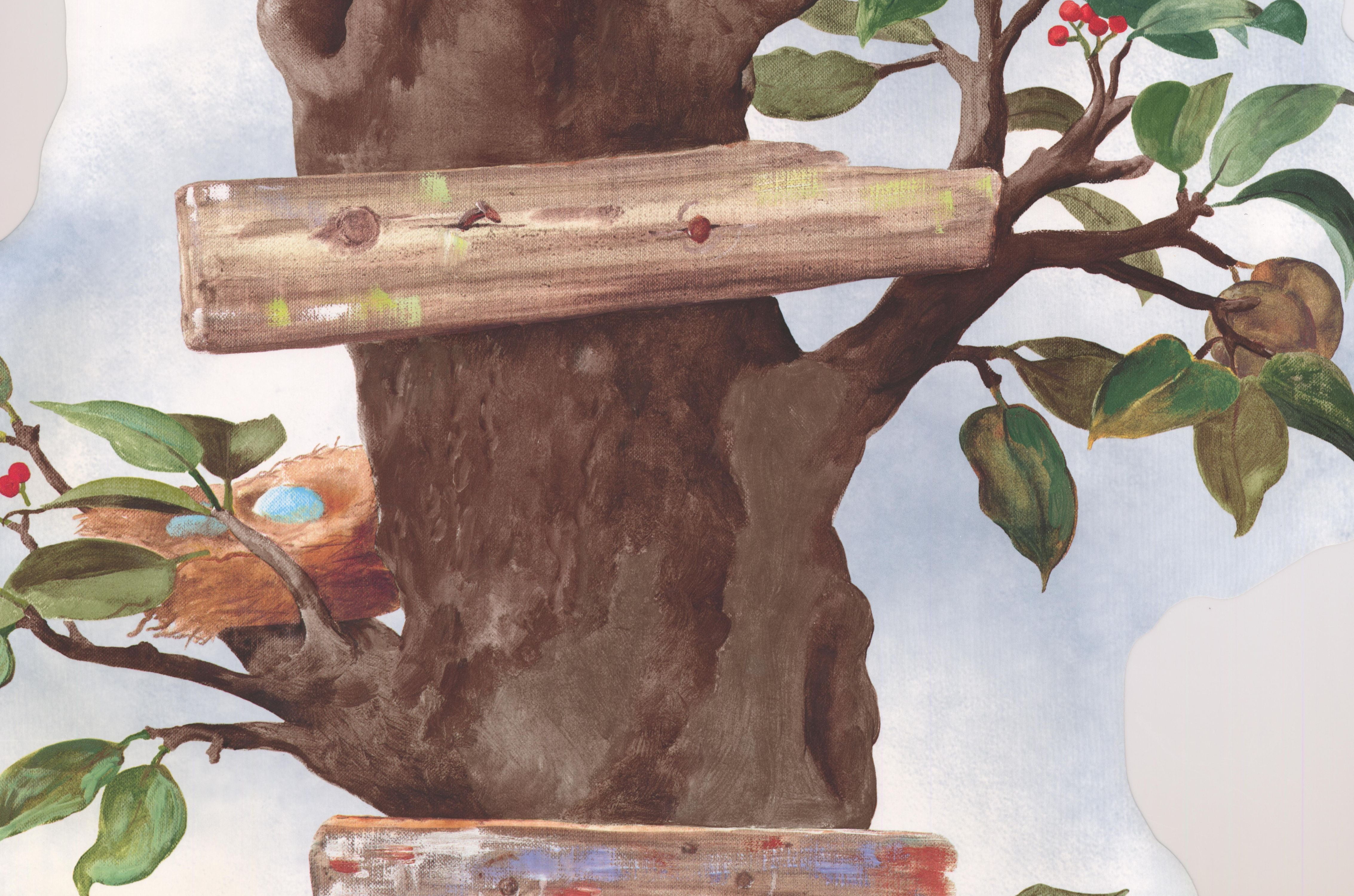 Wallpaper Border Stylish Cherry Tree Unique Vertical Forest Flowers