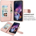 thumbnail image 5 of For Moto G Stylus 5G 2024 Case, Motorola Moto G Stylus 5G 2024 Leather Wallet Case with Card Holder and Lanyard for Women Men, eBizWare Magnetic Flip Detachable Phone Cover - Rose Gold, 5 of 9