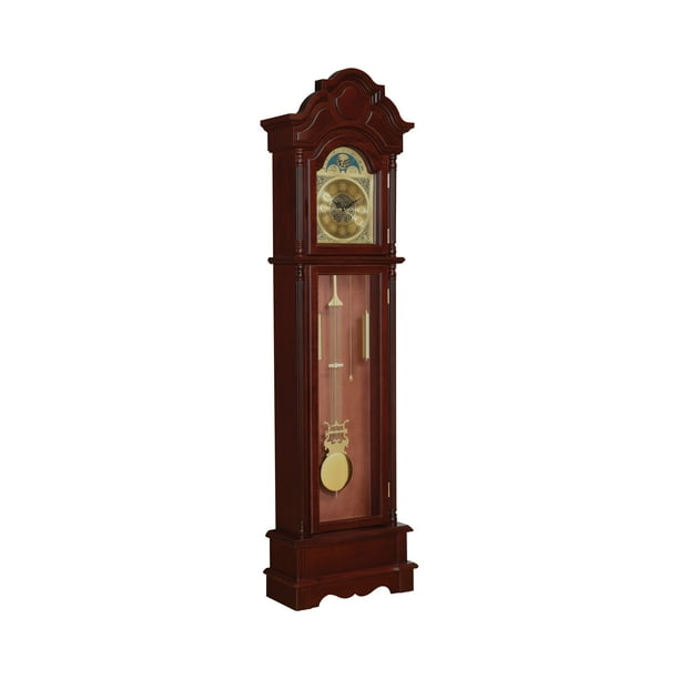 Grandfather Clock Brown Red and Clear