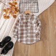 thumbnail image 4 of Esaierr Toddler Baby Boys Casual Plaid Shirts，Black Red Plaid Button Down Cardigan Shirts With Pocket Kid Long Sleeve Shirts for Little Girls Boys 2-7Y, 4 of 5