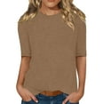 thumbnail image 2 of Womens Clothes Summer Kelon Womens Tops Short Sleeve Shirts Cowl Neck Business Dressy Spring Summer Fashion Outfits Trendy Clothes, 3XL, 2 of 5