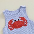 thumbnail image 6 of Baby Onesies Boy Infant Baby Boy Girl Toddler Boy 4th Of July Outfit USA Flag Embroidery Jumpsuit Sleeveless Overall Playsuit Sailboat Baby Clothes, 6 of 8