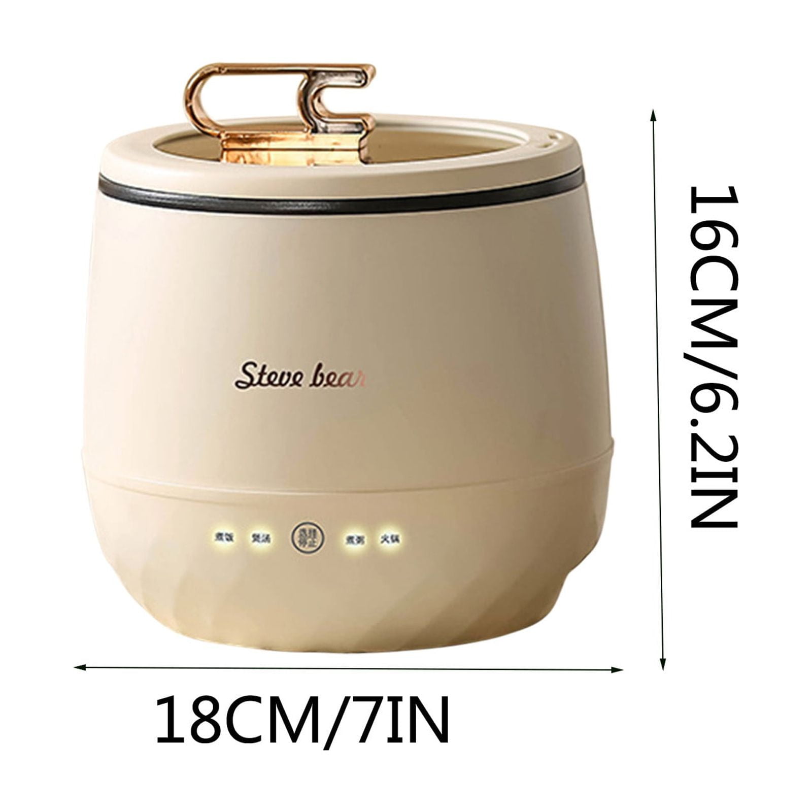 Portable Mini Rice Cooker with Steamer 1 Cup, 1.8L Small Non-Stick Electric Hot Pot Ramen Cooker for Shabu-Shabu, Noodles with , Pasta, for Travel, Office, Cooking Rice, Soup, Dorm for 1-2 People