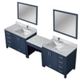 thumbnail image 2 of Coraline 102 in W Navy Blue Double Vanity, Carrara Marble Top, Faucet Set, and 34" Mirrors, 2 of 6