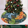 thumbnail image 6 of FMSHPON Watercolor Goldfishes Xmas Christmas Tree Skirt Stand Mat for Holiday Party Decoration Indoor Outdoor 36 inches, 6 of 6