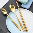 thumbnail image 5 of Cheers.US 5Pcs/Set Premium Travel Utensils Set, Portable Utensils with Case, Stainless Steel Cutlery Set, Reusable Flatware, Chopsticks Fork Spoon Silverware Set, Pocket Utensils for Picnic, 5 of 7