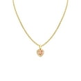 thumbnail image 1 of 14k Two-tone Gold Cubic Zirconia '15' Heart-shaped Quincinera Pendant with 1.2mm Rolo Chain, 1 of 4