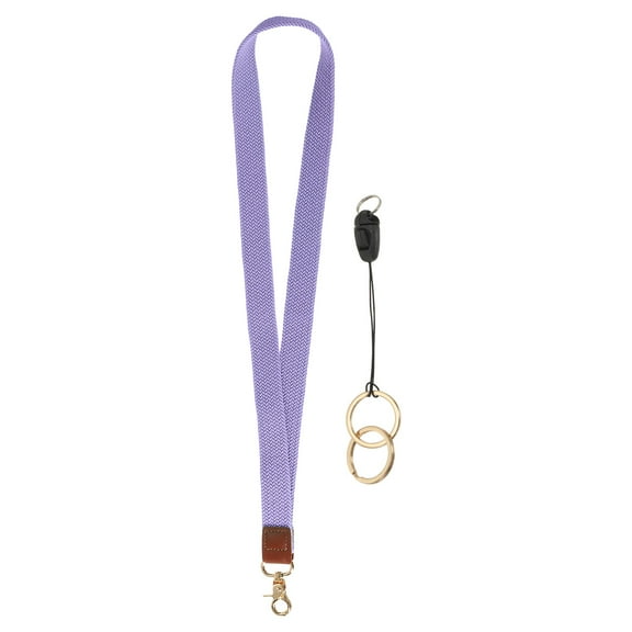Uxcell Elastic Lanyard for Keys, Cute Keychain Neck Lanyard for Women Men Teacher Long Keychain Braid Strap for ID Badge Wallet Phone Card Business Office, Light Purple