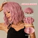 thumbnail image 4 of Pelucas sintéticas CharmSource BOBO de color rosa, peluca de cabello corto con ondas naturales para mujer, para fiestas, uso diario, de alta densidad, resistente al calor, 4 of 5