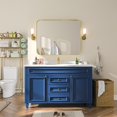 thumbnail image 2 of TOOLKISS  Aluminum Alloy Round Corner Frame Vanity Mirror 32 in. W x 40 in. H - Brushed Gold, 2 of 5